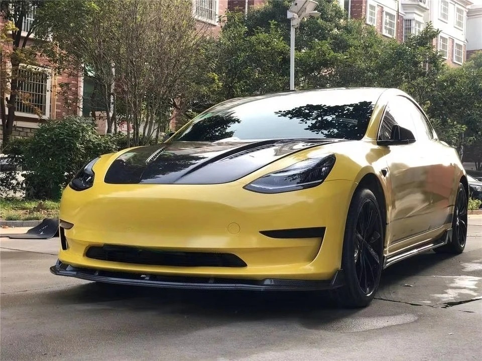 High Quality Front Engine Hood Cover for 2021  Model 3 Carbon Fiber Bonnet